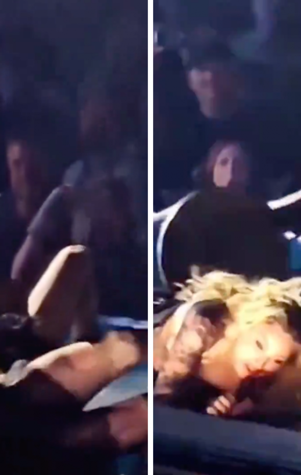 Madonna sufre una caída durante un concierto y lo apaña como la diva que es