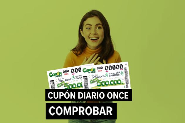 ONCE comprobar Cupón Diario Mi Día y Super Once resultado del lunes