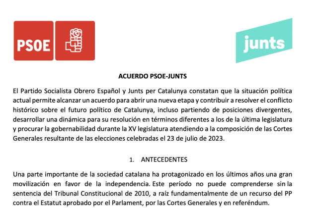 Lo Que S Y Lo Que No Han Pactado Psoe Y Junts En Su Acuerdo De Investidura