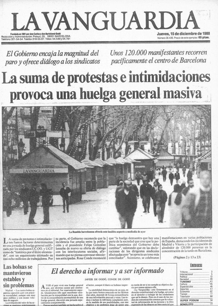 25 años de la gran huelga general de 1988 un éxito difícilmente