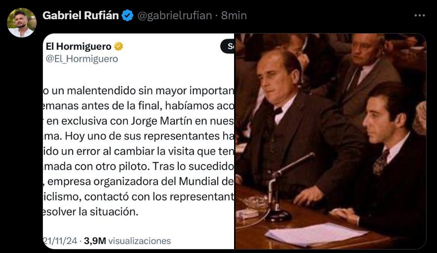 Gabriel Rufián no dice nada pero lo dice todo con esta reacción a lo de