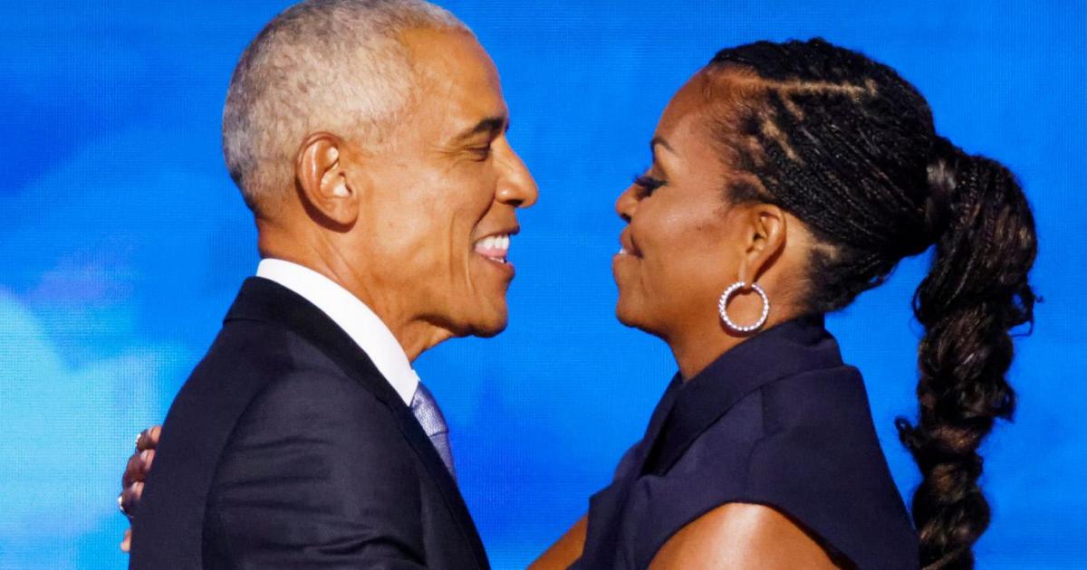 Barack y Michelle Obama, en la Convención Demócrata el 20 de agosto de 2024.
