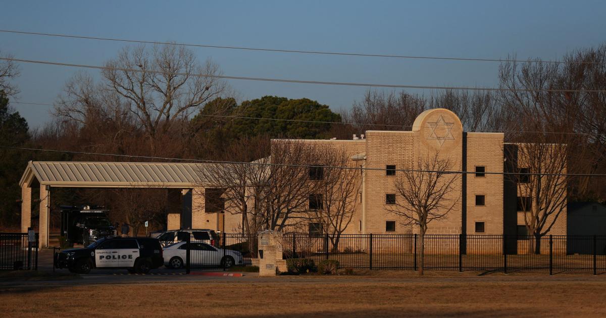 La sinagoga en Colleyville, Texas, donde un hombre se atrincheró armado con 4 personas. 