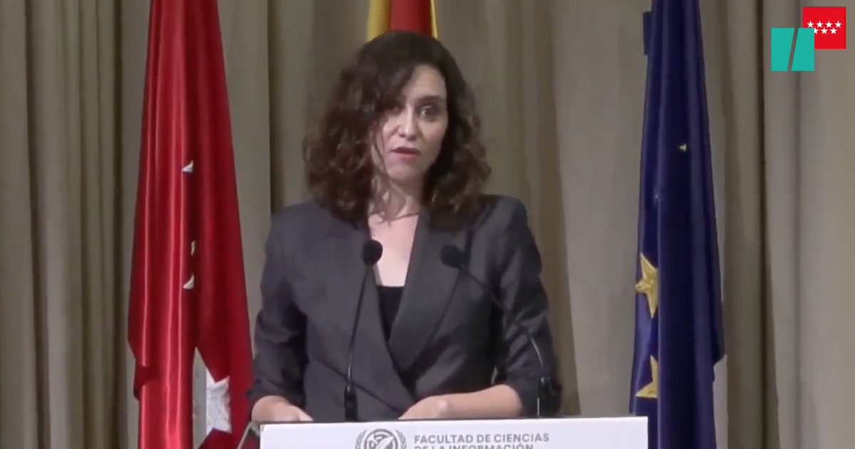 Isabel Díaz Ayuso, durante su discurso.