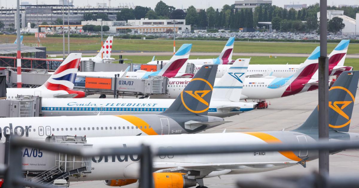 Aviones en el aeropuerto de Hamburgo.