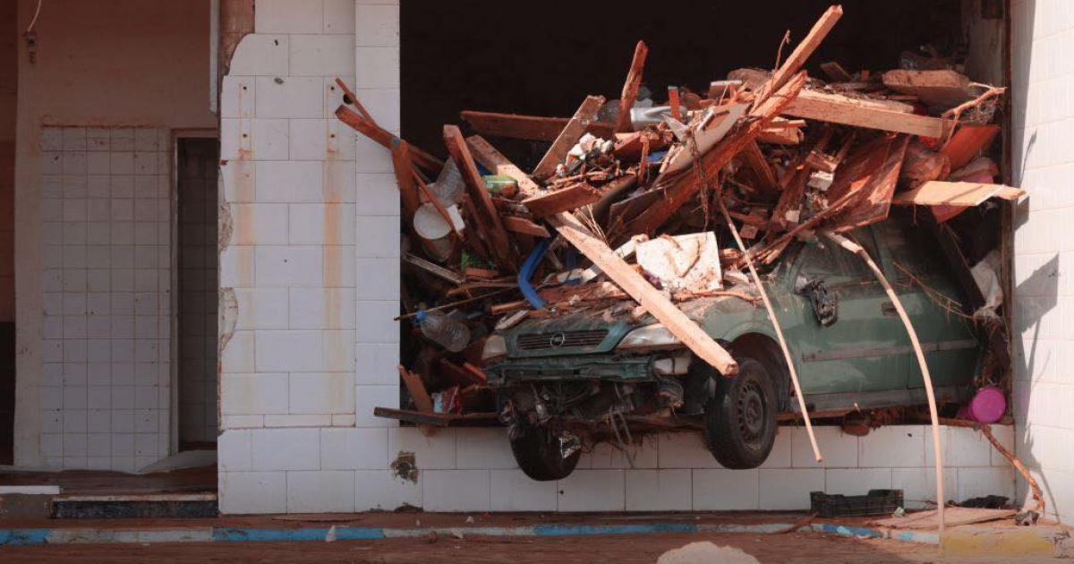 Imagen de los destrozos que ha dejado la tormenta 'Daniel' a su paso por Libia