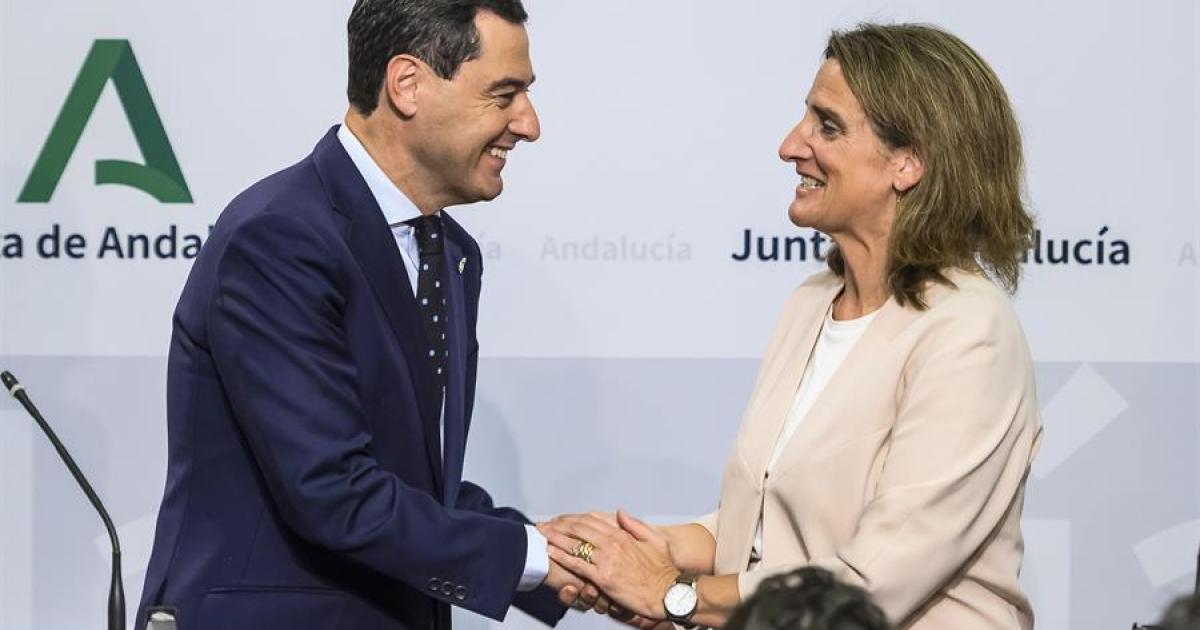 Moreno y Teresa Ribera, tras su reunión por Doñana