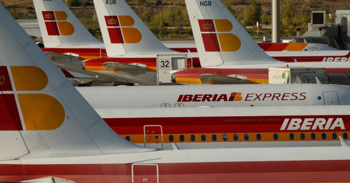 Aviones de Iberia en el aeropuerto Adolfo Suarez Madrid Barajas.