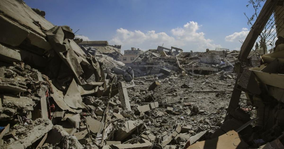 Escombros donde había edificios en un punto de Gaza