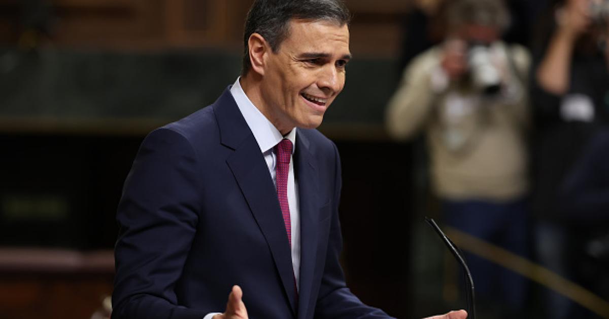 El presidente del Gobierno, Pedro Sánchez, durante su debate de investidura.