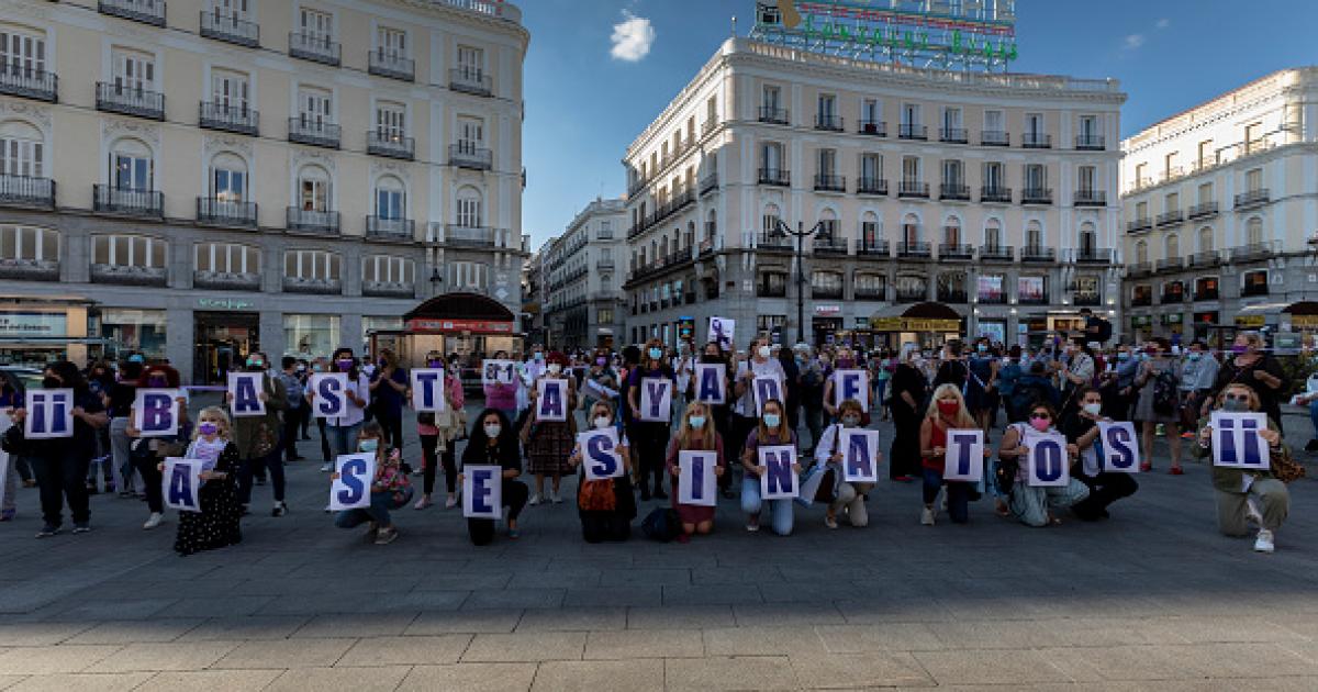 Concentración en Madrid contra la violencia de género en 2021.