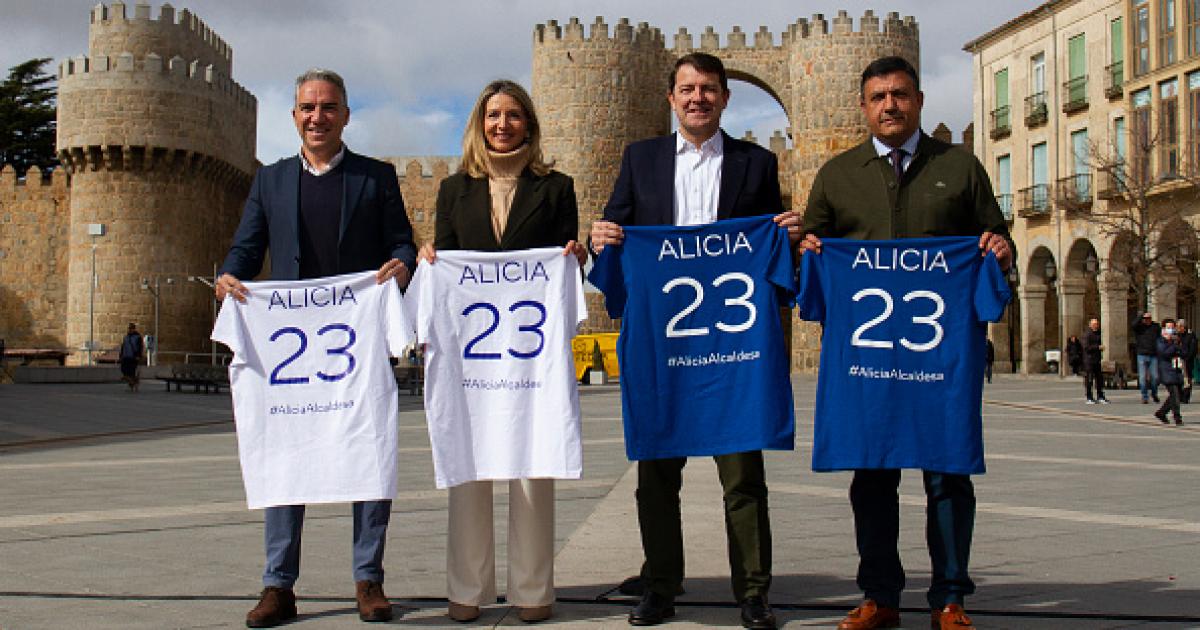 La nueva portavoz del PP en el Senado, Alicia García, durante su acto de presentación como candidata a la Alcaldía de Ávila (Castilla y León) en los pasados comicios del 28-M.