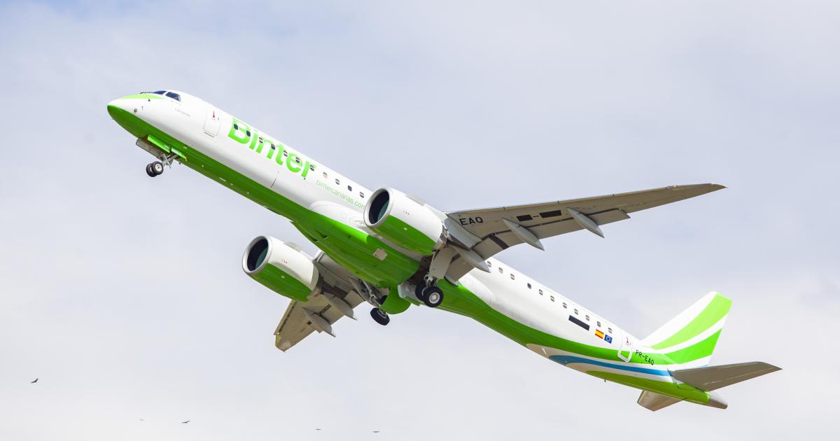 Un avión Embraer de la aerolínea Binter