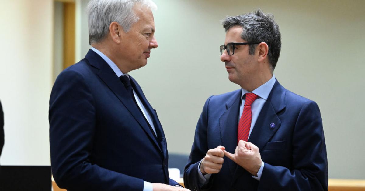 Reynders y Bolaños, este lunes 4 de diciembre, en una reunión de ministros de la UE
