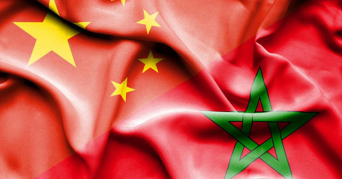 La bandera de Marruecos y China