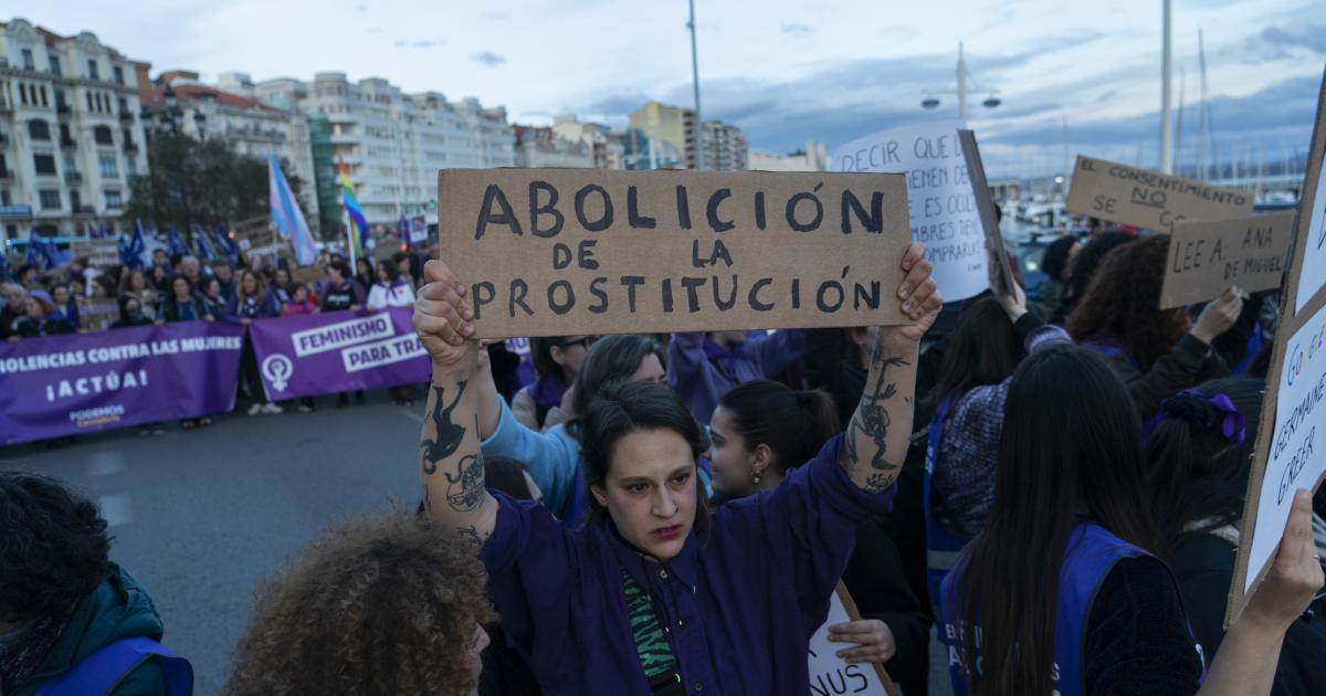 Manifestación a favor de la abolición de la prostitución.