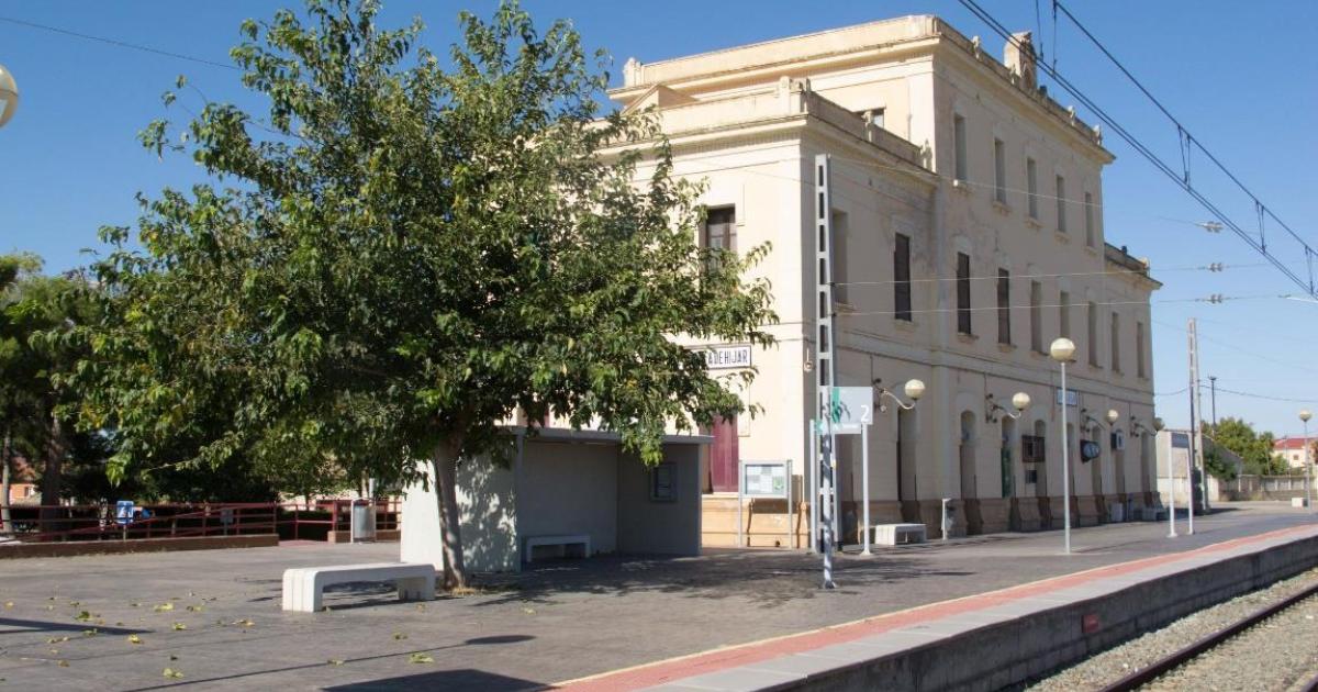 Estación de tren en La Puebla de Hijar, en Teruel.