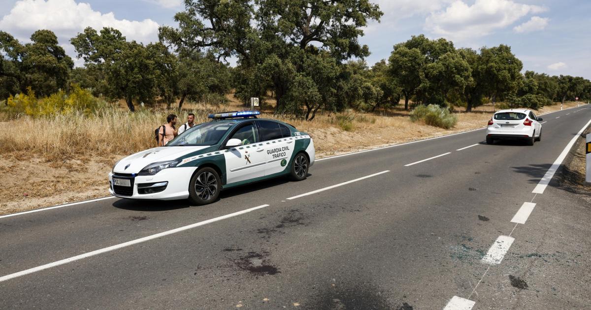 Un vehículo de la Guardia Civil en las inmediaciones de la zona acordonada por las fuerzas de seguridad este martes, tras el asesinato a tiros este martes, en la carretera junto a un restaurante del distrito madrileño de Fuencarral-El Pardo, de Borja Villacís, hermano de la exvicealcaldesa de la capital y exdirigente de Ciudadanos, Begoña Villacís.