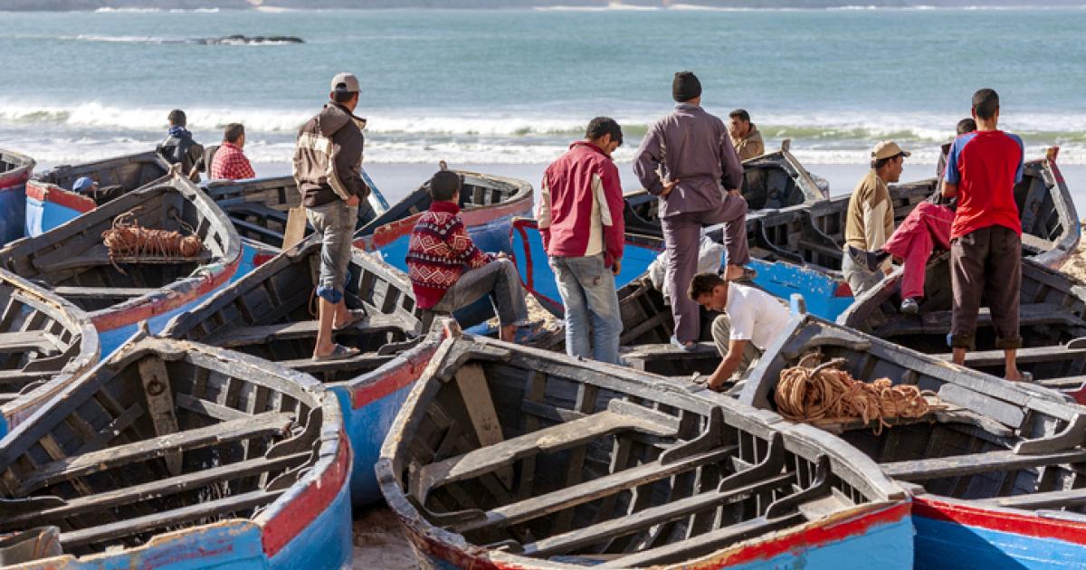 Pescadores marroquíes en la zona del Sáhara Occidental, territorio bajo ocupación, en una imagen de archivo.