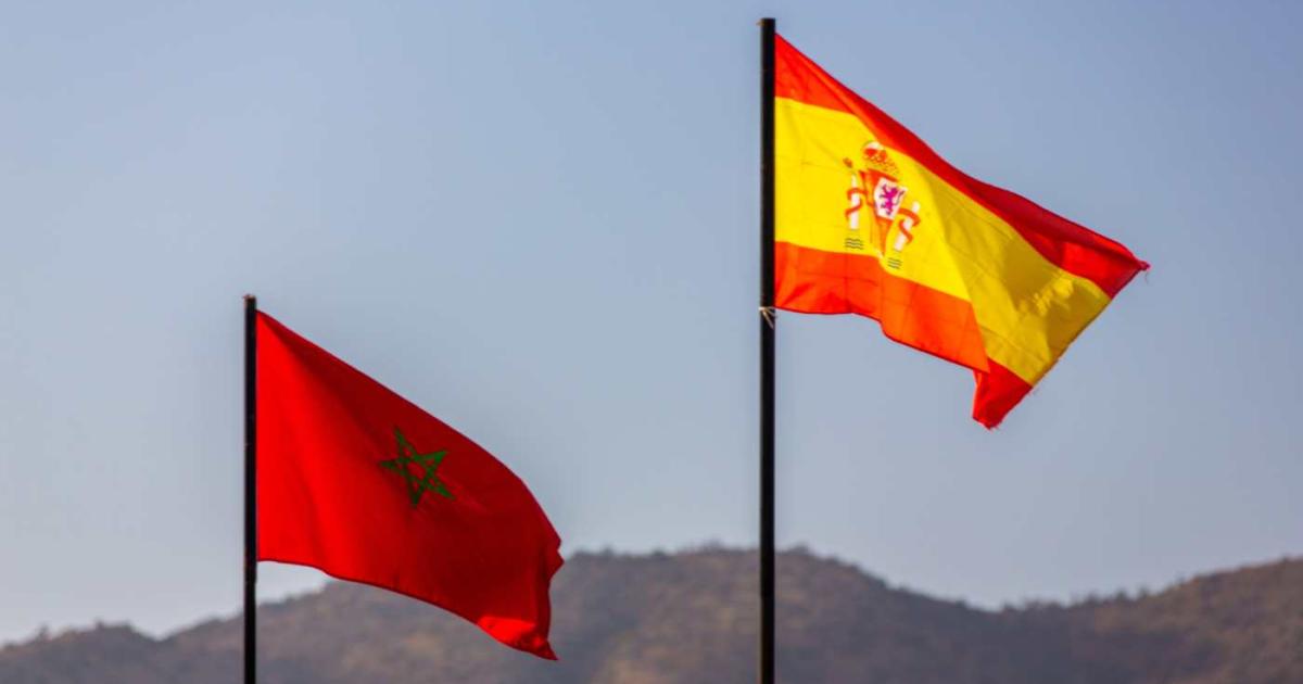 Banderas de España y de Marruecos