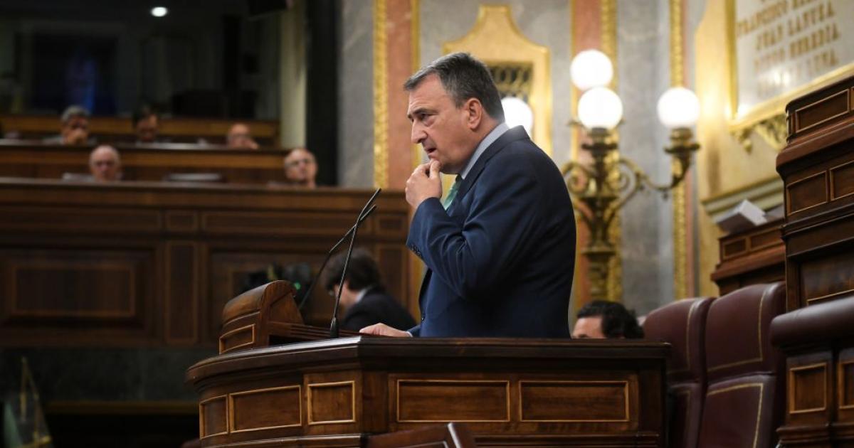 Aitor Esteban, pensativo durante su discurso