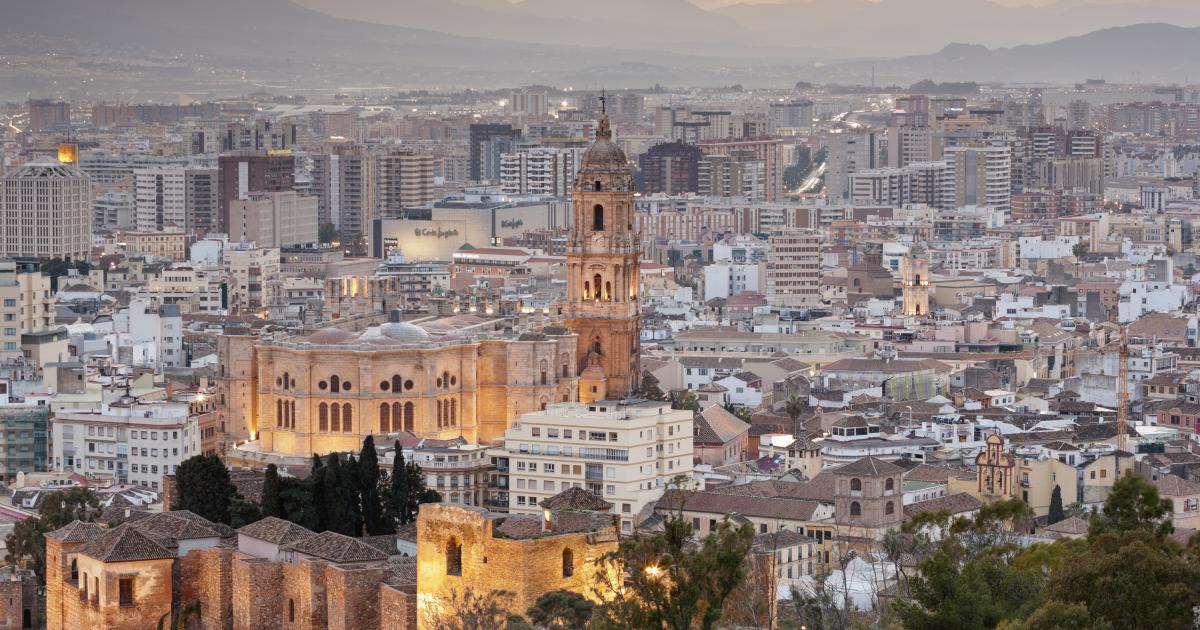 Imagen de archivo de la vista general del centro de Málaga (Andalucía).