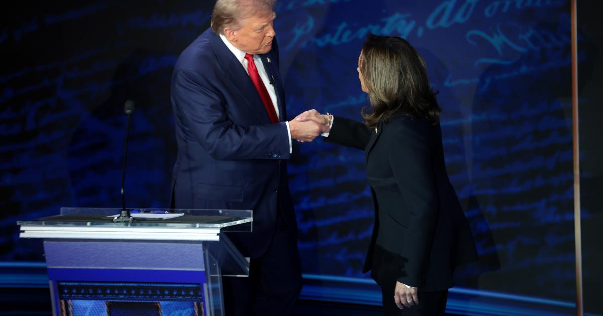 Foto de archivo del debate entre Donald Trump y Kamala Harris.