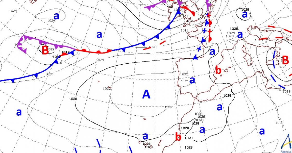 Mapa de previsión de la AEMET