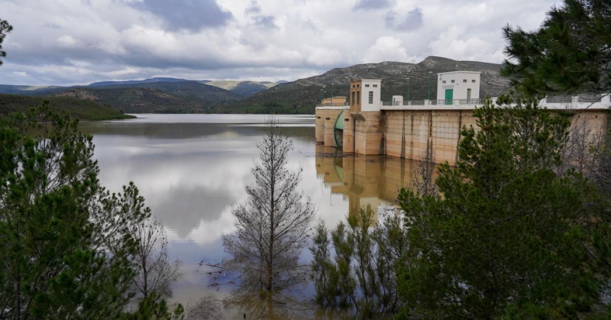 El embalse de Forata, en Yátova, localidad del interior de Valencia.