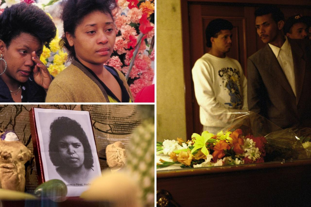 Imágenes de homenajes y manifestaciones en recuerdo de Lucrecia Pérez y contra el racismo. Arriba a la izquierda, en 1992; abajo, en 2020; la foto de la derecha, durante el velatorio, en 1992.