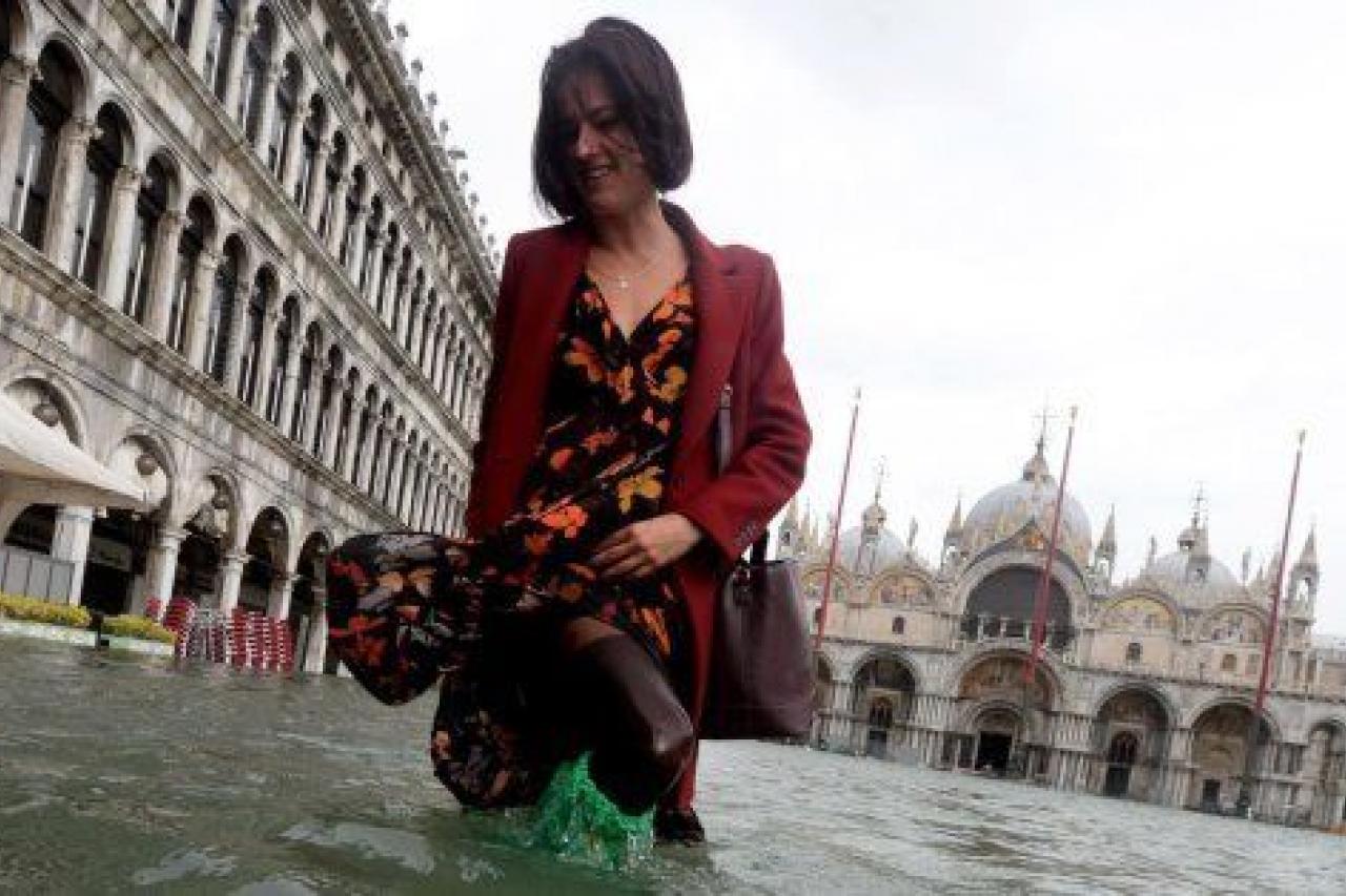 Venecia, anegada por el agua.