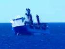 Una cámara capta el momento en el que un carguero ruso se hunde en el Mediterráneo