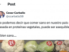 César Carballo pone este tuit, muestra la fruta que ha comprado y a qué precio y da mucho que hablar