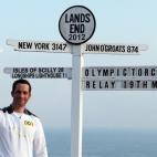 Hasta donde "la tierra termina", Lands End, el punto más occidental de Reino Unido, la llevó Ben Ainslie, tricampeón olímpico de vela. El primer relevo en suelo británico sirvió para acrecentar el sentimiento olímpico en el país. | Getty