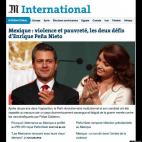 El diario francés en su web titula: "Violencia y pobreza, los dos desafíos de Peña Nieto"