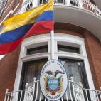 Fachada de la embajada de Ecuador en la Londres