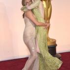 Con Emma Stone en la gala de los Oscar de 2015