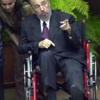 Castro en silla de ruedas tras sufrir una caída.