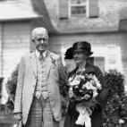 John W. Davis, Democratic nominee for President of the U.S., and his wife, are pictured on the estate of Charles Dana Gibson at Seven Hundred Acre Island in Dark Harbor, Maine on July 21, 1924. (AP Photo)