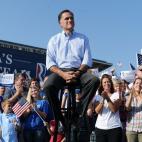 El candidato estadounidense republicano a la presidencia, Mitt Romney, durante un mitin en Powell, Ohio
