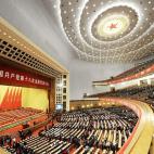 Una vista de la ceremonia de inauguración del XVIII Congreso del Partido Comunista Chino que se celebra en el Gran Palacio del Pueblo de Pekín