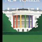 El apoyo de Obama al matrimonio gay motivó esta ilustración de la Casa Blanca con los colores de la bandera del orgullo gay.
