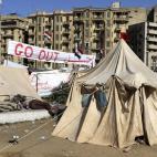 Pese al asedio que sufren los opositores al presidente Morsi, la acampada de la plaza Tahrir se mantiene en pie.