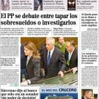 El Mundo explica en su portada que el PP no tiene claro si "tapar los sobresueldos o investigarlos". En el editorial, titulado "Rajoy debe estar a la altura de los que se espera de él", se asegura que el PP debe investigar: "No hay duda de que...