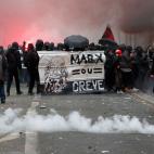 Protestas y enfrentamientos durante la marcha por las pensiones en París