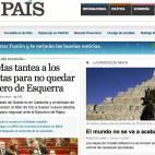 La web de El País no abrió con ello, pero sí dedicó la parte más alta de su columna de la derecha a un análisis de la profecía maya: "El mundo no se va a acabar".
