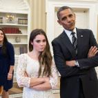 La gimnasta y su gesto de decepción tras no ganar el oro olímpico en Londres por su salto se convirtió en viral y hasta Obama quiso imitarla.