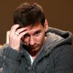 Messi, durante la rueda de prensa.