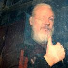 Abril de 2019. El fundador de WikiLeaks, Julian Assange, justo despu&eacute;s de ser detenido en Londres tras salir de la Embajada de Ecuador, donde estuvo refugiado siete a&ntilde;os.
