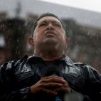Octubre de 2012. El fallecido presidente de Venezuela, Hugo Ch&aacute;vez, durante el discurso de cierre de campa&ntilde;a en Caracas (Venezuela).